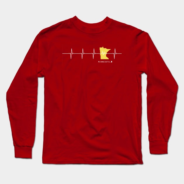 Heartbeat Minnesota Long Sleeve T-Shirt by Northofthepines